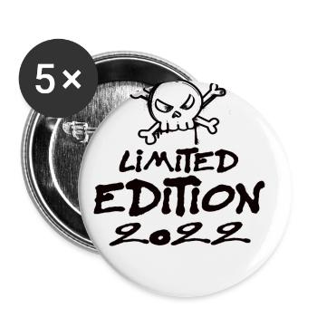Limited Edition 2022 Geburtstag 2022 Geboren - Buttons klein 25 mm (5er Pack) - Weiß - Vorne