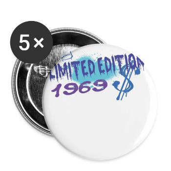 Limited Edition 1969 Birthday 1969 Born - Buttons small 1''/25 mm (5-pack) - white - Front