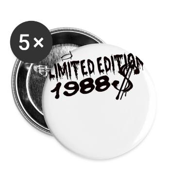 Limited Edition 1988 Birthday Born 1988 - Buttons small 1''/25 mm (5-pack) - white - Front