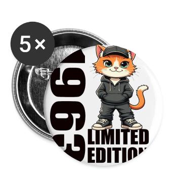Limited Edition 1963 Birthday Born 1963 - Buttons small 1''/25 mm (5-pack) - white - Front