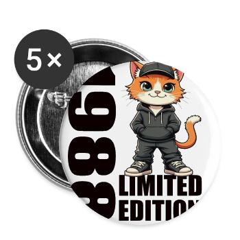 Limited Edition 1988 Birthday Born 1988 - Buttons small 1''/25 mm (5-pack) - white - Front