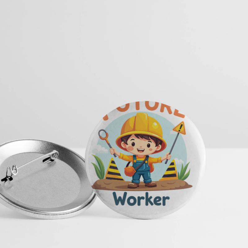 Future Worker - Conception mignonne d’ouvrier de la construction Lot de 5 petits badges (25 mm)