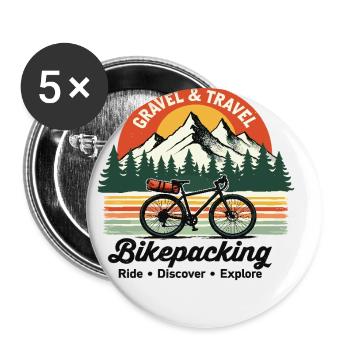 Bikepacking Gravel & Travel Adventure Fashion - Buttons small 1''/25 mm (5-pack) - white - Front