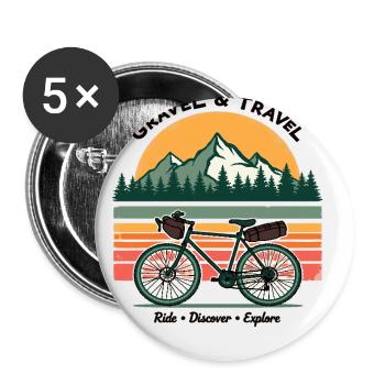 Bikepacking Gravel & Travel Adventure Fashion - Buttons small 1''/25 mm (5-pack) - white - Front