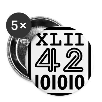 42 since romans (1c) - Lot de 5 petits badges (25 mm) - blanc - Devant