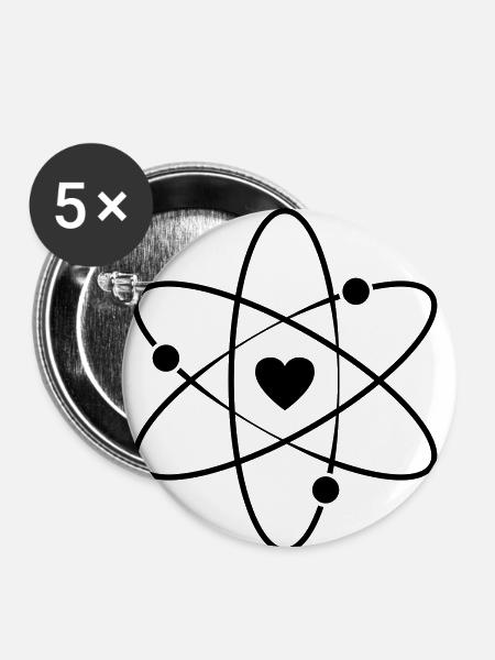 I Love Wissenschaft - Buttons klein 25 mm (5er Pack) - Weiß