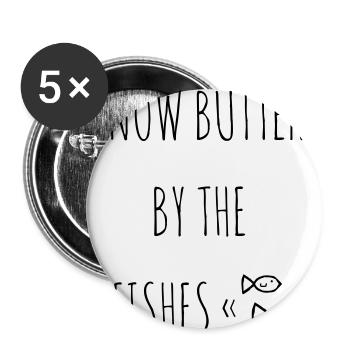 Butter by the Fishes - Buttons klein 25 mm (5er Pack) - Weiß - Vorne