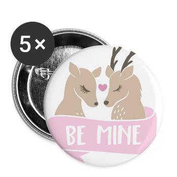 Be mine Rehe - Buttons klein 25 mm (5er Pack) - Weiß - Vorne