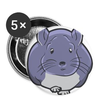 Rodent Comic Chinchilla Small Animal Rodent Pet - Buttons small 1''/25 mm (5-pack) - white - Front