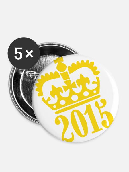 2015 - Buttons klein 25 mm (5er Pack) - Weiß