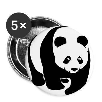 panda géant ours en peluche teddy - Lot de 5 petits badges (25 mm) - blanc - Devant