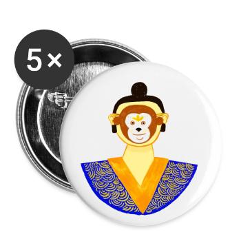 A man behind the monkey mask - Buttons small 1''/25 mm (5-pack) - white - Front