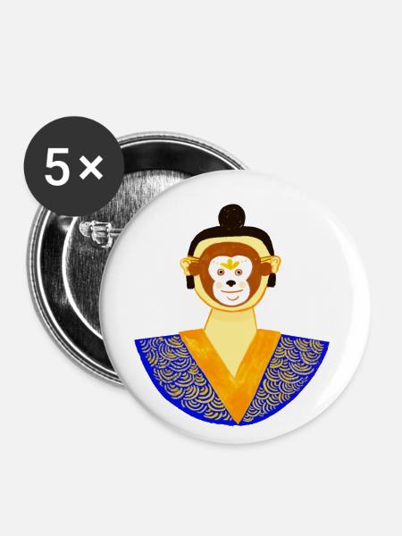 Ein Mann hinter der Affenmaske - Buttons klein 25 mm (5er Pack) - Weiß