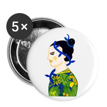 A man in dilemma - Buttons small 1''/25 mm (5-pack) - white - Front