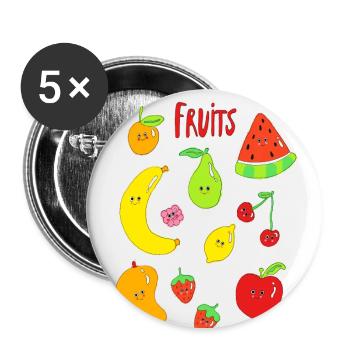 Fruit and co. - Buttons small 1''/25 mm (5-pack) - white - Front