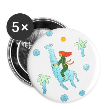 Eine Frau und ihre Phantasie - Buttons klein 25 mm (5er Pack) - Weiß - Vorne