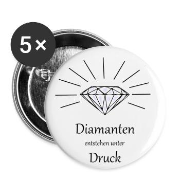 Les diamants se créent sous pression - Lot de 5 petits badges (25 mm) - blanc - Devant