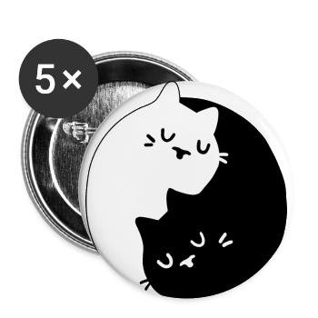 Cats in black and white - Buttons small 1''/25 mm (5-pack) - white - Front