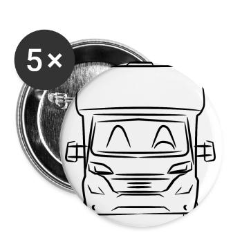 Mobile home drawing - Buttons small 1''/25 mm (5-pack) - white - Front