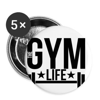 salle de gymnastique - Lot de 5 petits badges (25 mm) - blanc - Devant