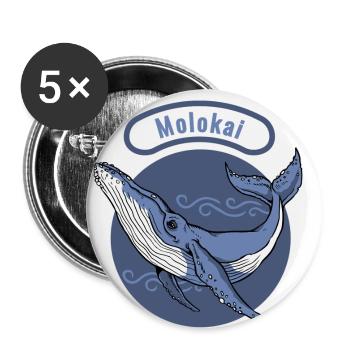 Molokai à bosse - Lot de 5 petits badges (25 mm) - blanc - Devant