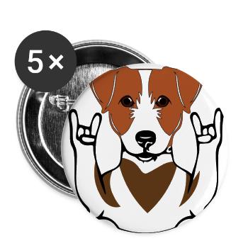 JACK RUSSELL - Buttons klein 25 mm (5er Pack) - Weiß - Vorne