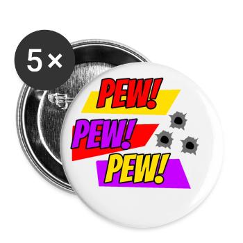 Comic PEW PEW Comic Style - Buttons klein 25 mm (5er Pack) - Weiß - Vorne