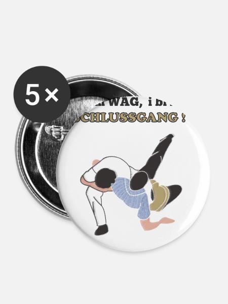 Schwingen Schwinger Übersprung - Buttons klein 25 mm (5er Pack) - Weiß
