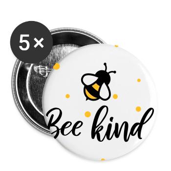 Bee kind sparkle - Lot de 5 petits badges (25 mm) - blanc - Devant