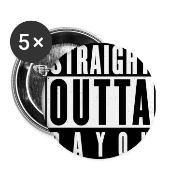 Straight Outta Bayou - Buttons small 1''/25 mm (5-pack) - white - Front