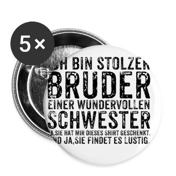 Frère et soeur - Lot de 5 petits badges (25 mm) - blanc - Devant