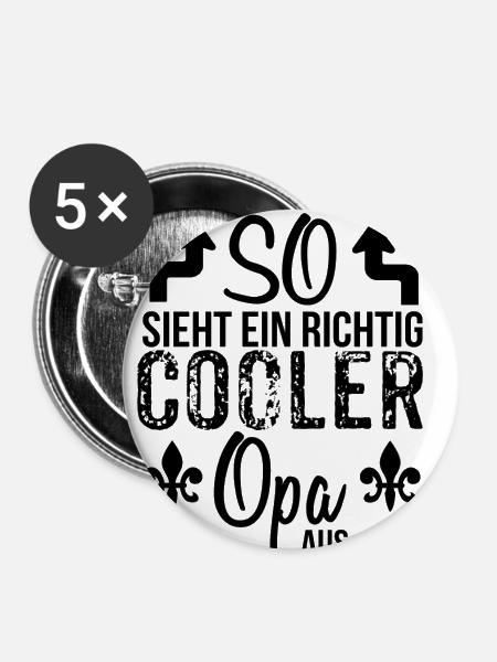 Opa - Buttons klein 25 mm (5er Pack) - Weiß
