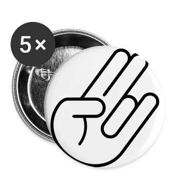 JDM Hand (Outline) - Buttons klein 25 mm (5er Pack) - Weiß - Vorne