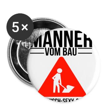 Bauarbeiter - Buttons klein 25 mm (5er Pack) - Weiß - Vorne