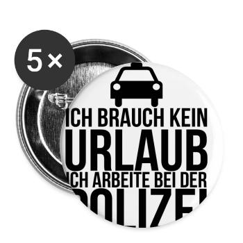 Polizist - Buttons klein 25 mm (5er Pack) - Weiß - Vorne