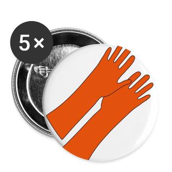 des_ gants_ en_ caoutchouc_gg1 - Lot de 5 petits badges (25 mm) - blanc - Devant