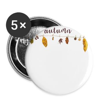Herbst - Buttons klein 25 mm (5er Pack) - Weiß - Vorne