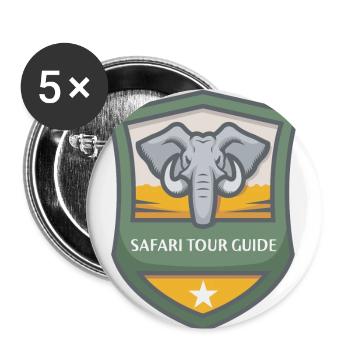 Safari Tour Guide Emblem Shirt - Buttons klein 25 mm (5er Pack) - Weiß - Vorne