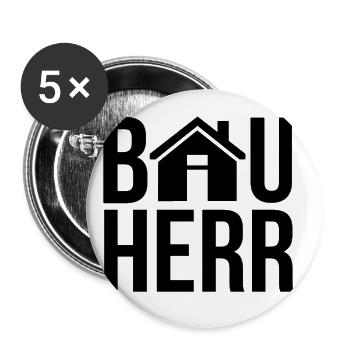 Bauherr Bauherr Geschenk Hausbau Haus Richtfest - Buttons klein 25 mm (5er Pack) - Weiß - Vorne