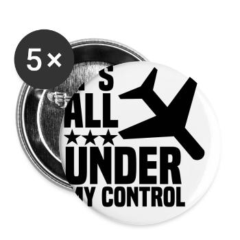 Flugzeug - Buttons klein 25 mm (5er Pack) - Weiß - Vorne