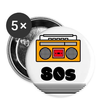 Jeunesse des années 80 dans les années 80 1980 - Lot de 5 petits badges (25 mm) - blanc - Devant