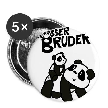 Pandalena Großer Panda Bruder - Buttons klein 25 mm (5er Pack) - Weiß - Vorne