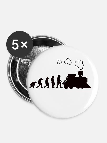 Eisenbahner - Buttons klein 25 mm (5er Pack) - Weiß