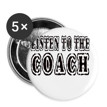 entraîneur de football - Lot de 5 petits badges (25 mm) - blanc - Devant