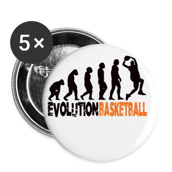 Basketball - Buttons klein 25 mm (5er Pack) - Weiß - Vorne