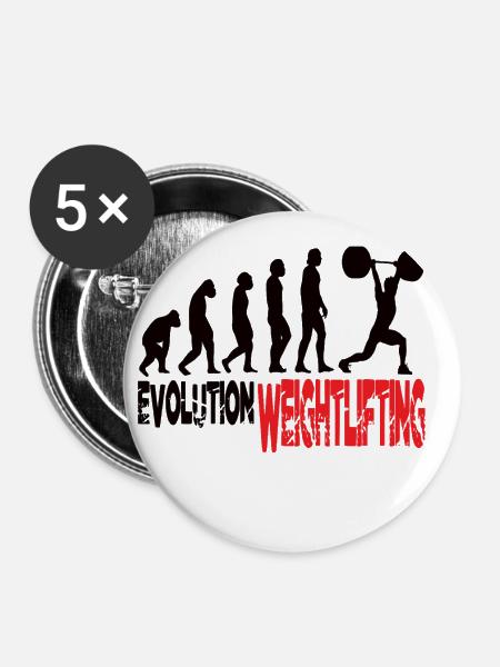 Fitness - Buttons klein 25 mm (5er Pack) - Weiß