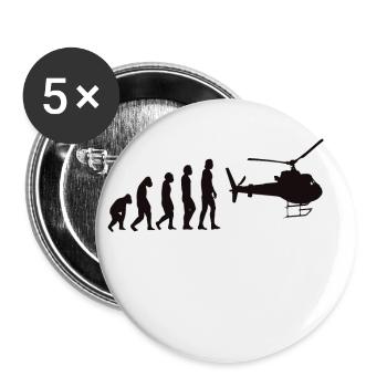 helicopter - Buttons small 1''/25 mm (5-pack) - white - Front
