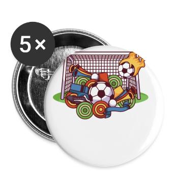 Football EM WM Tor Liga Party - Lot de 5 petits badges (25 mm) - blanc - Devant