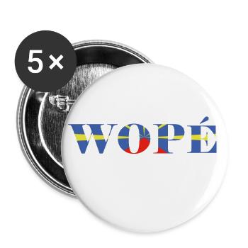 île de la Réunion wopé t-shirt mugs idée cadeau - Lot de 5 petits badges (25 mm) - blanc - Devant