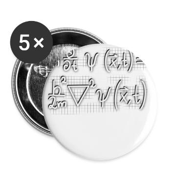Physik Schrödinger Gleichung Quantenmechanik - Buttons klein 25 mm (5er Pack) - Weiß - Vorne